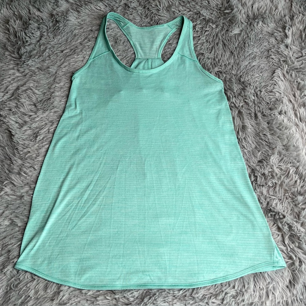 Lululemon Tank Top Size 8 Ribbed Razorback Green Soft Workout Athletic